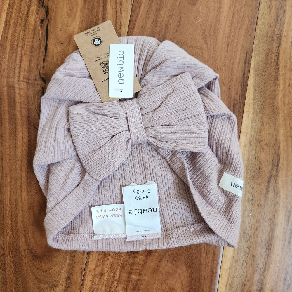 NWT NEWBIE Toddler Girl Turban,  Dusty Rose. 9m-3yrs. Hat.